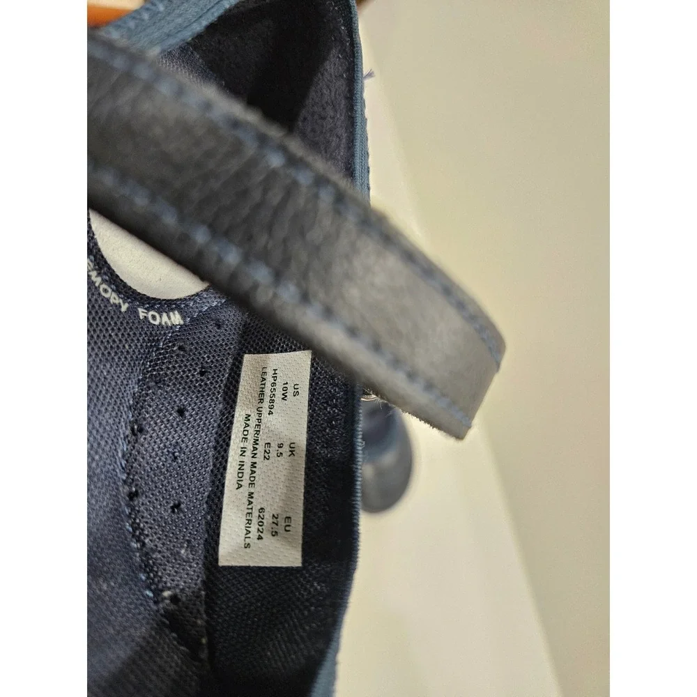 Hush Puppies Kids Navy Blue Leather Mary Jane Flats Memory Size 10W‎